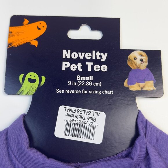 Novelty Pet Halloween Tee Small "I Bark At Bad Costumes" Purple Dog Costume NEW - Picture 4 of 8